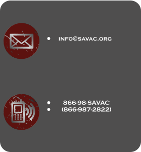 �	info@savac.org    �	   866-98-SAVAC �	  (866-987-2822)